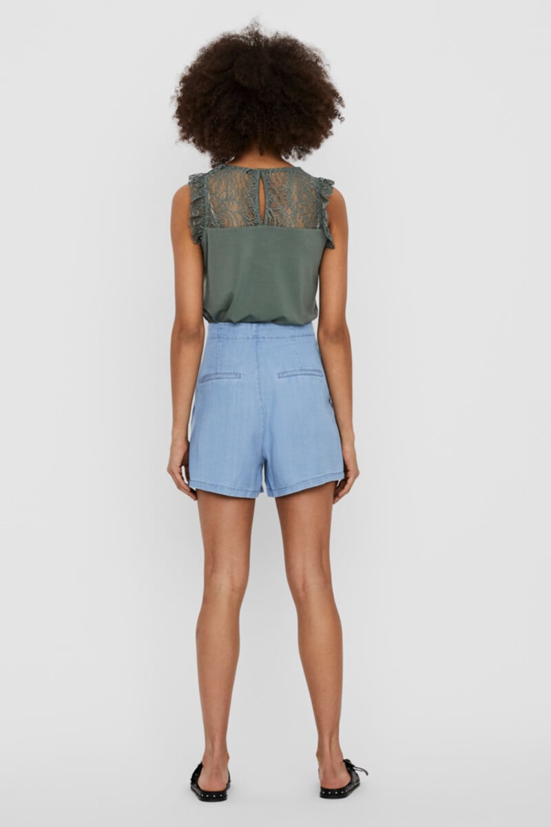 Cortefiel Short De Mujer Con Lazada Ajustable Tiro Medio