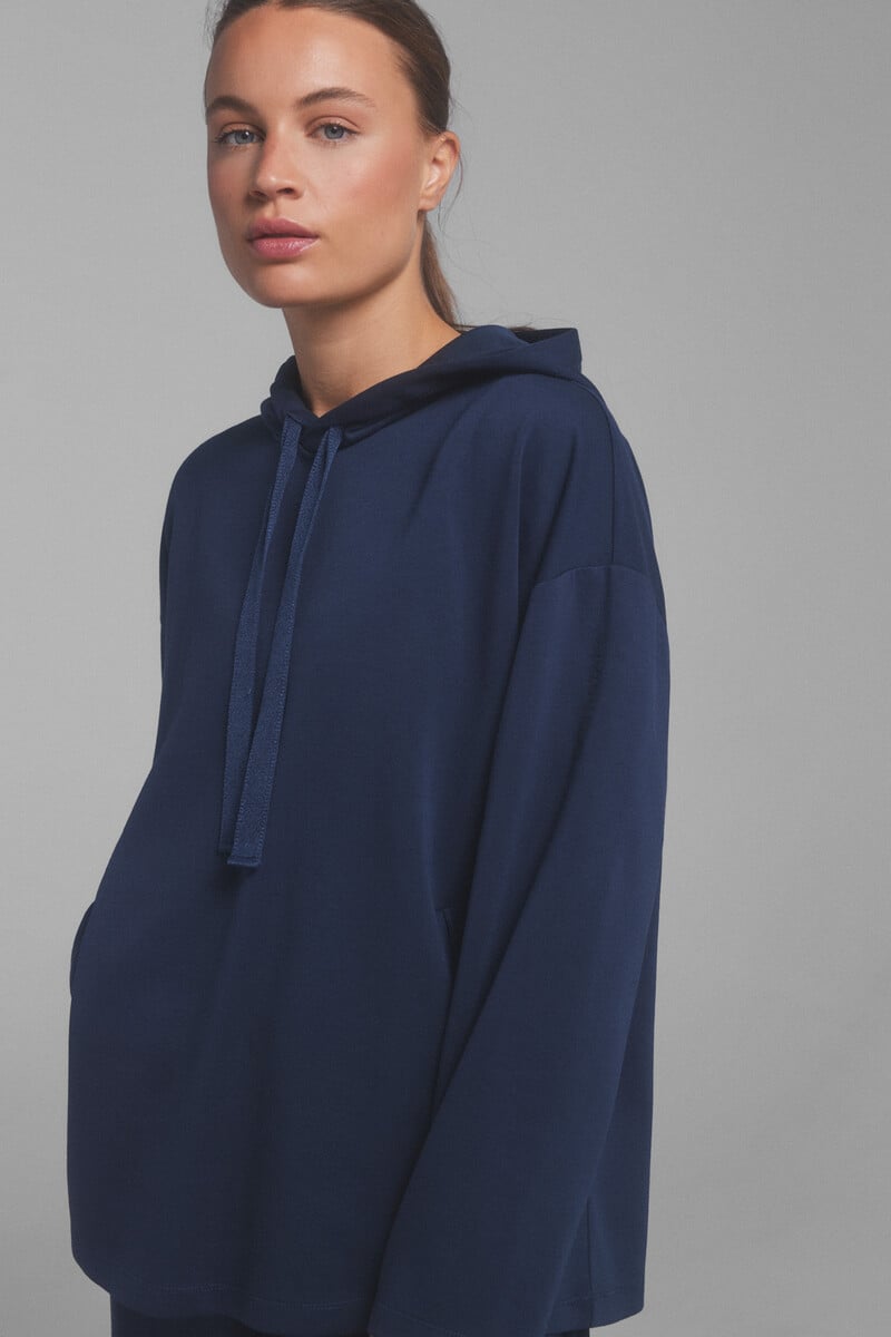 Cortefiel Sudadera Capucha Suave Azul. Special Colab Ffitcoco