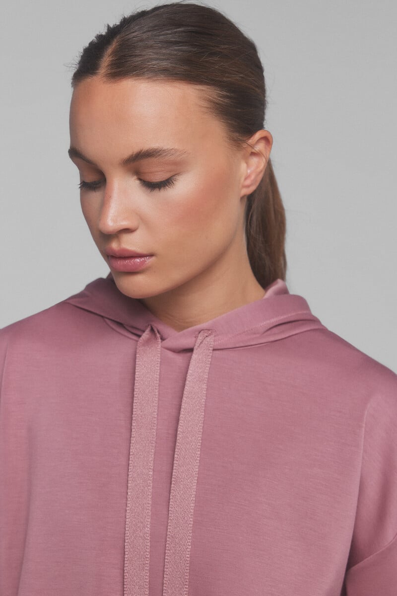 Cortefiel Sudadera Capucha Suave Rosa. Special Colab Ffitcoco
