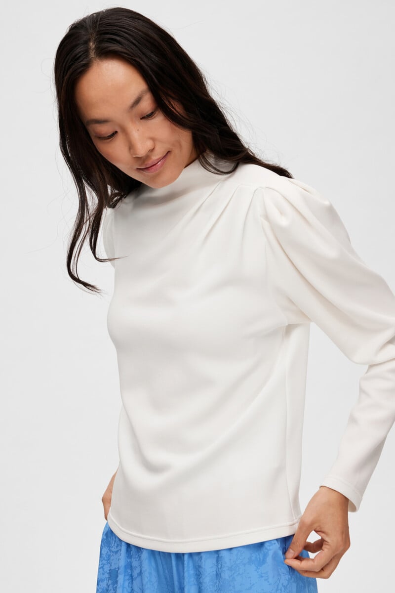 Cortefiel Sudadera de cuello alto y mangas abullonadas confeccionada con Tencel