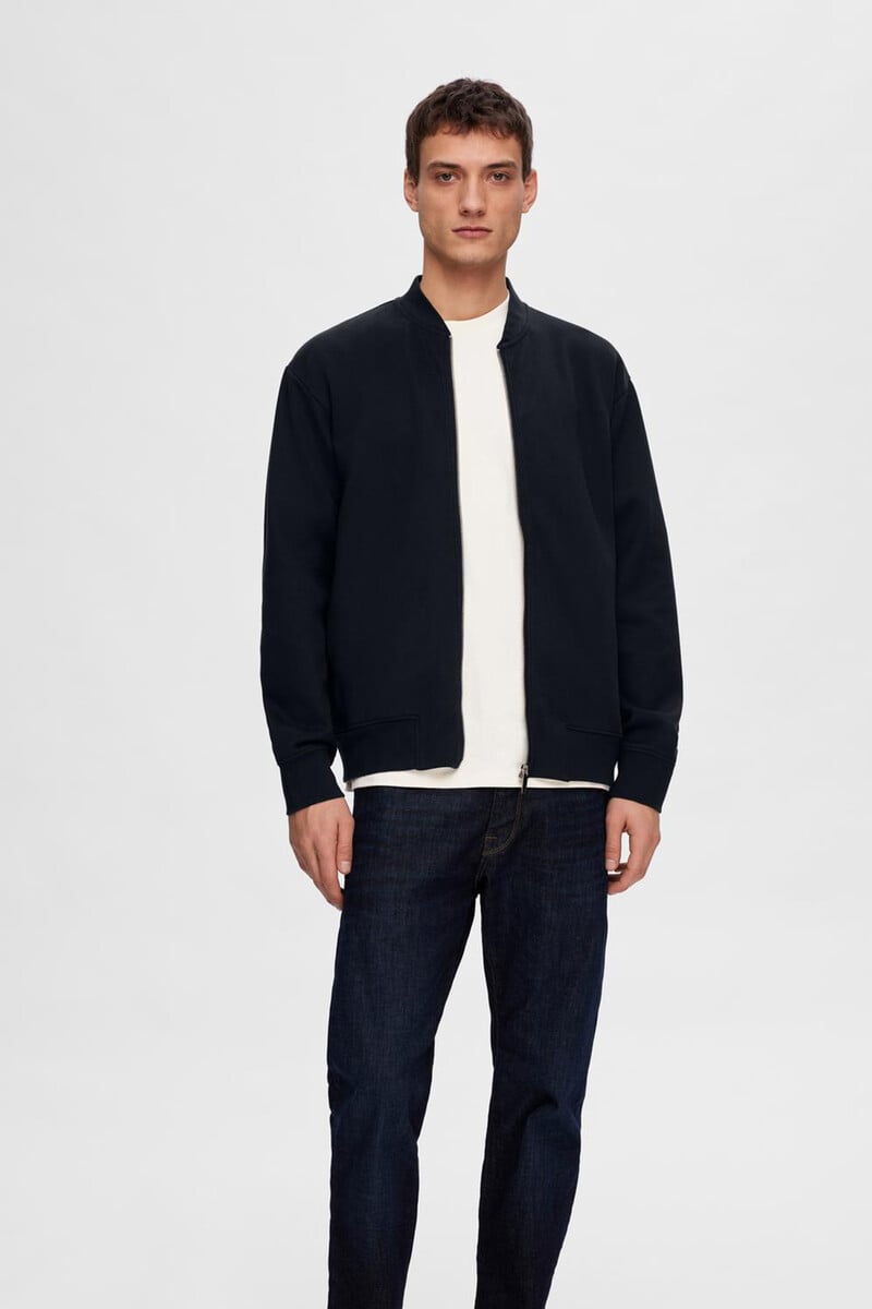 Cortefiel Sudadera Estilo Bomber Confeccionada Con Algodón Orgánico