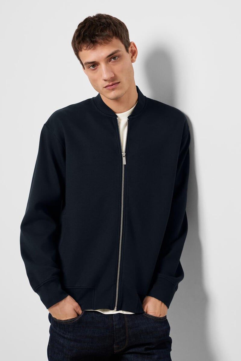 Cortefiel Sudadera estilo Bomber confeccionada con algodón orgánico