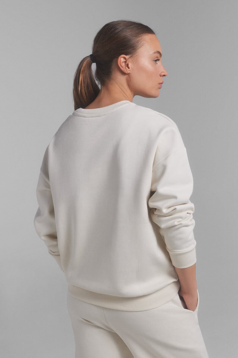 Cortefiel Sudadera Logo Algodón Beige. Special Colab Ffitcoco