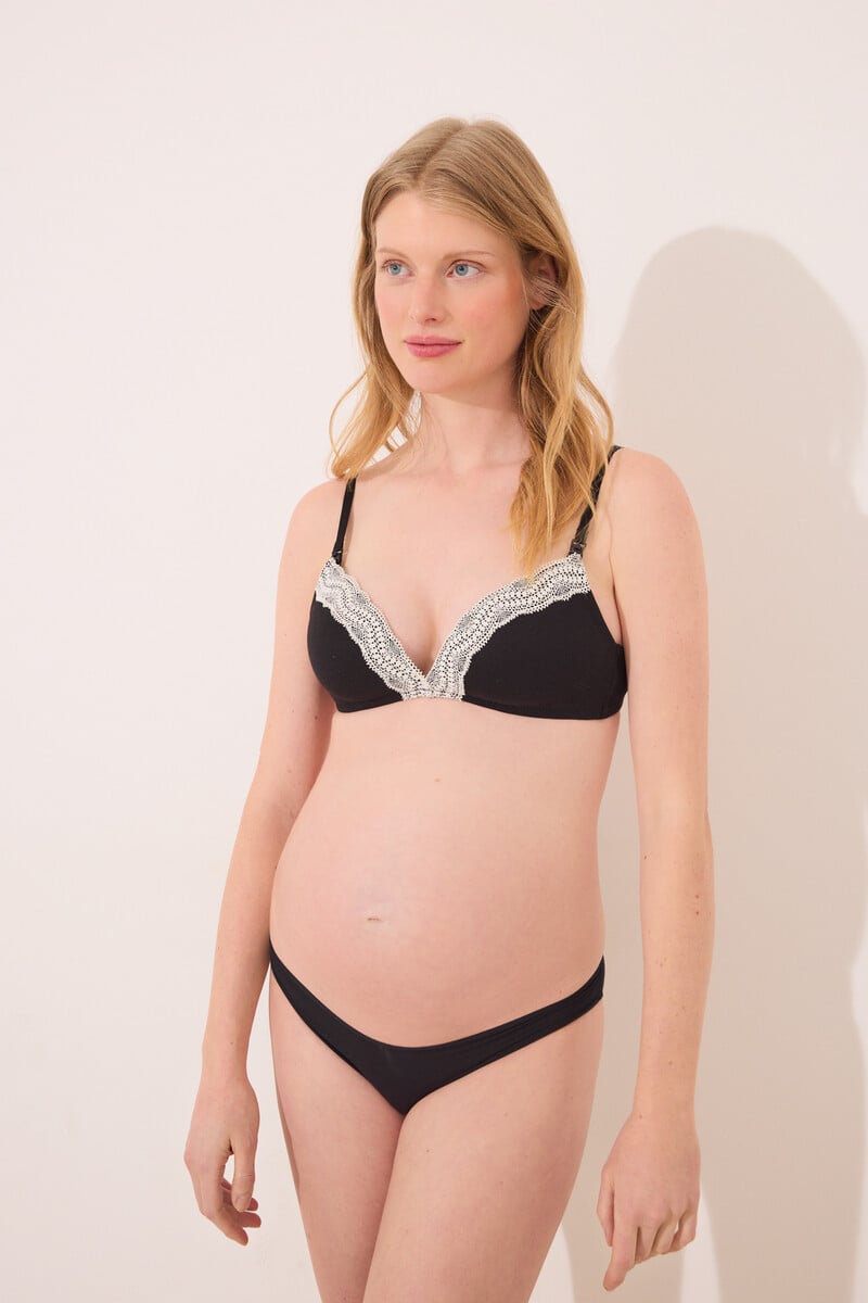 Cortefiel Sujetador CHARMING 'maternity' Canalé Negro