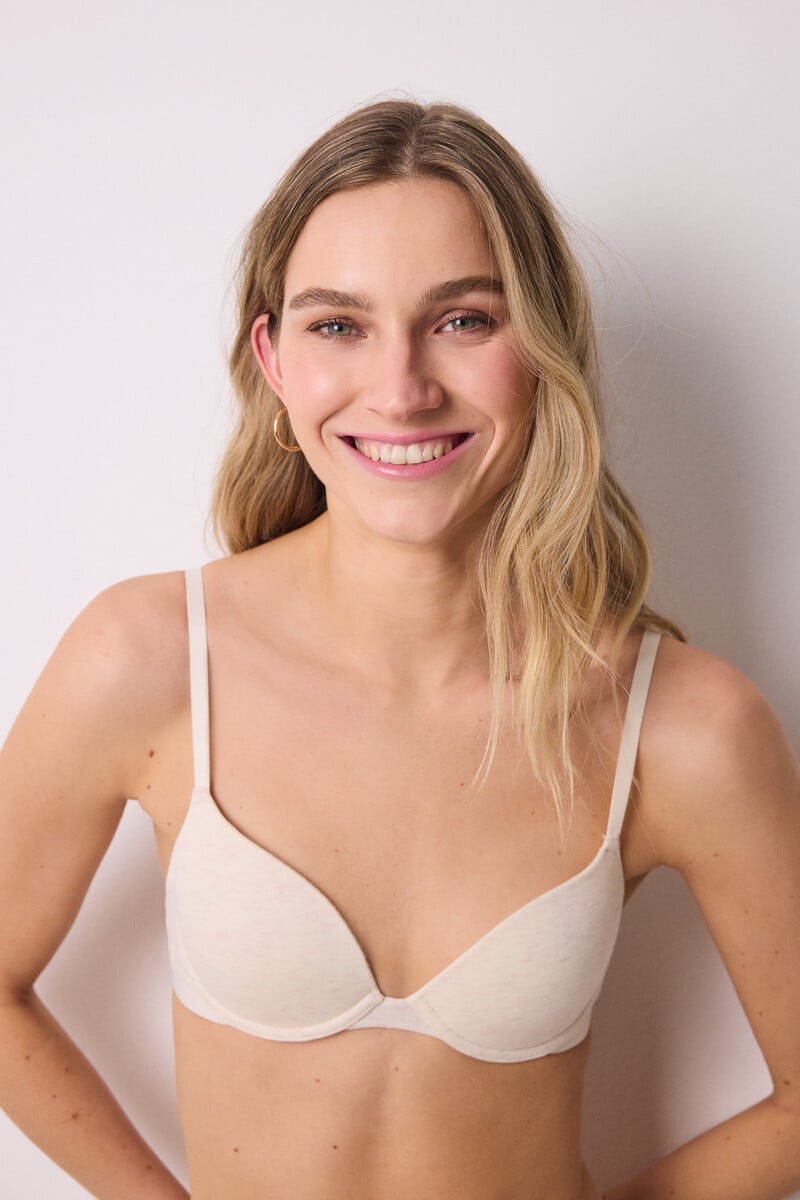 Cortefiel Sujetador clásico BEAUTIFUL algodón marfil