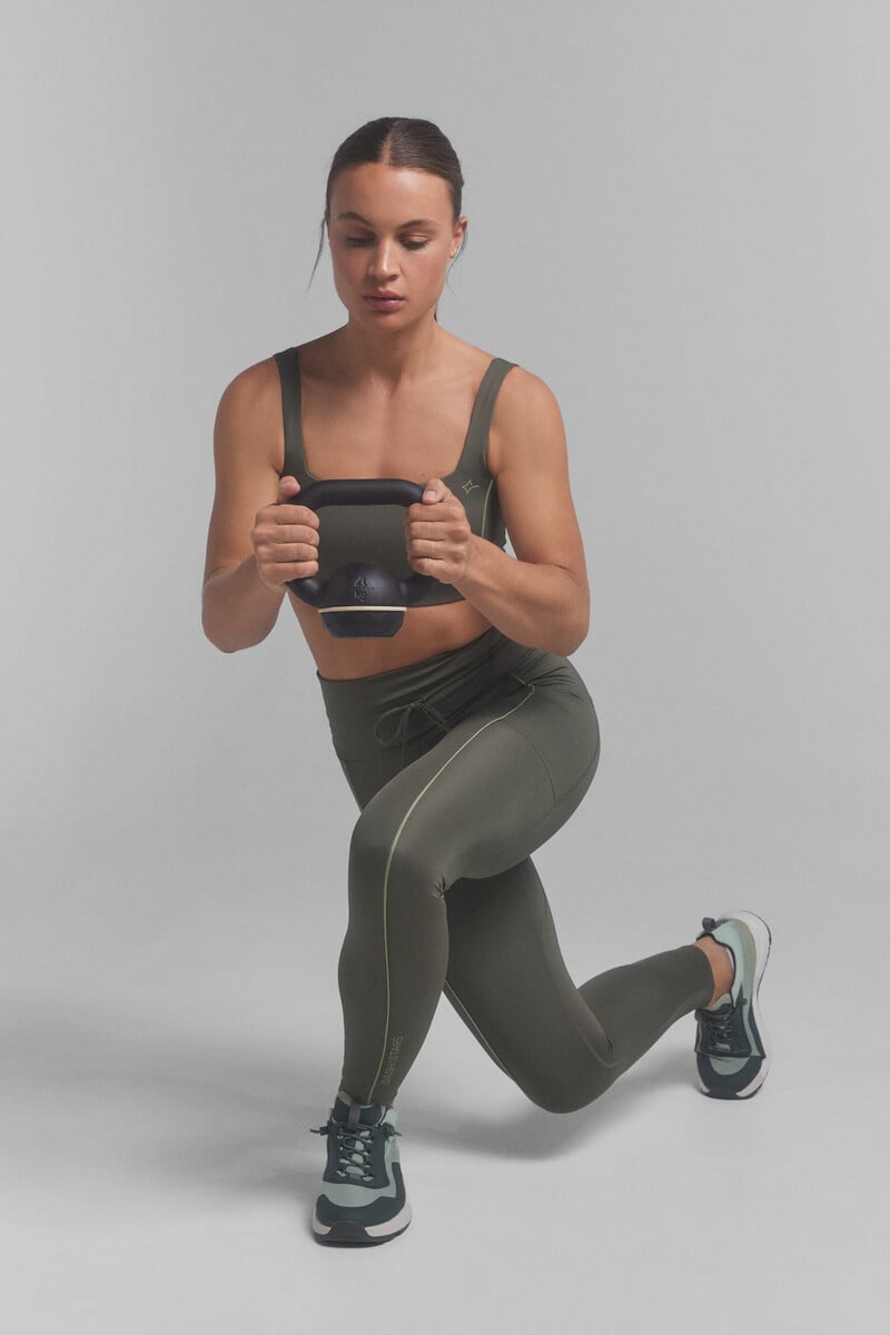 Cortefiel Sujetador deportivo 4D STRETCH kaki oscuro