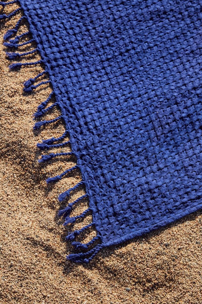 Cortefiel Toalla De Playa De Algodón Azul Eléctrico Ola
