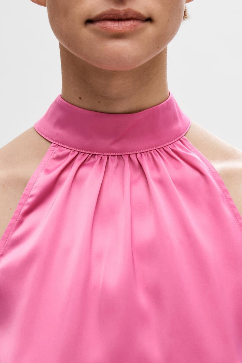 Cortefiel Top Cuello Halter Sin Mangas Confeccionado Con Materiales Reciclados