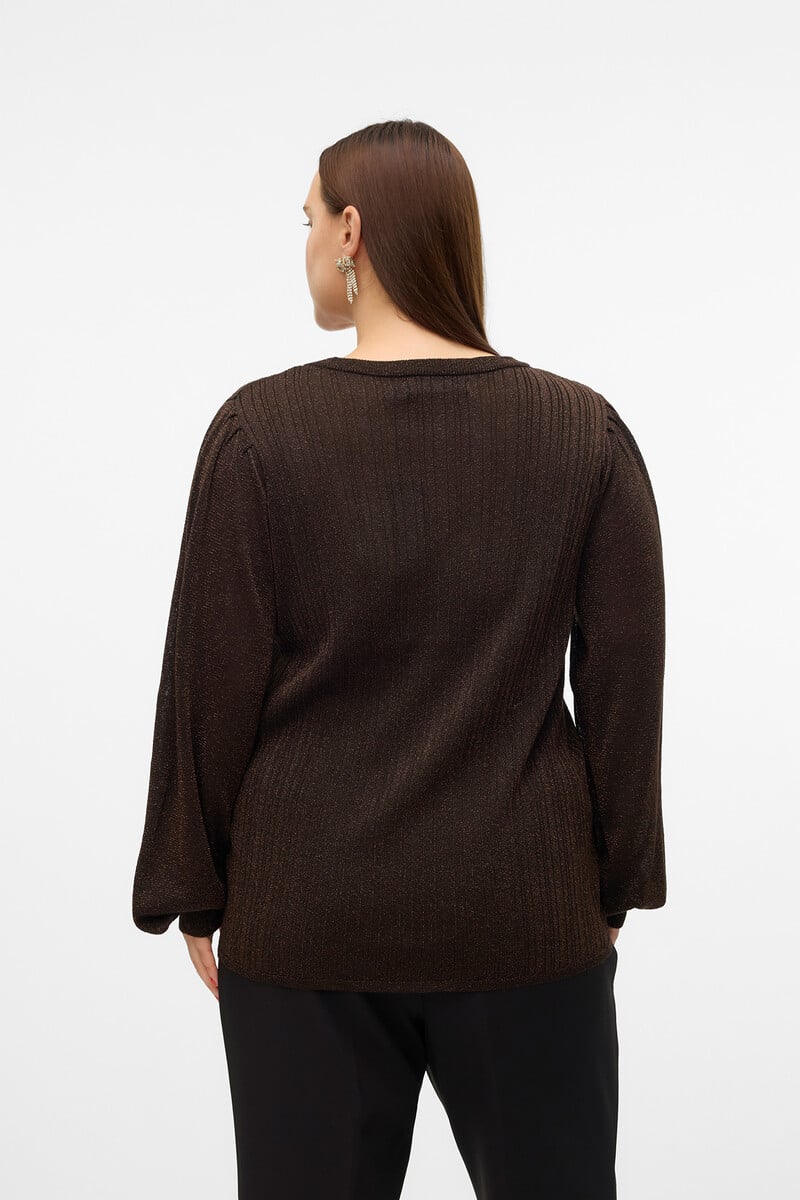 Cortefiel Top De Manga Larga Con Lúrex Talla Grande