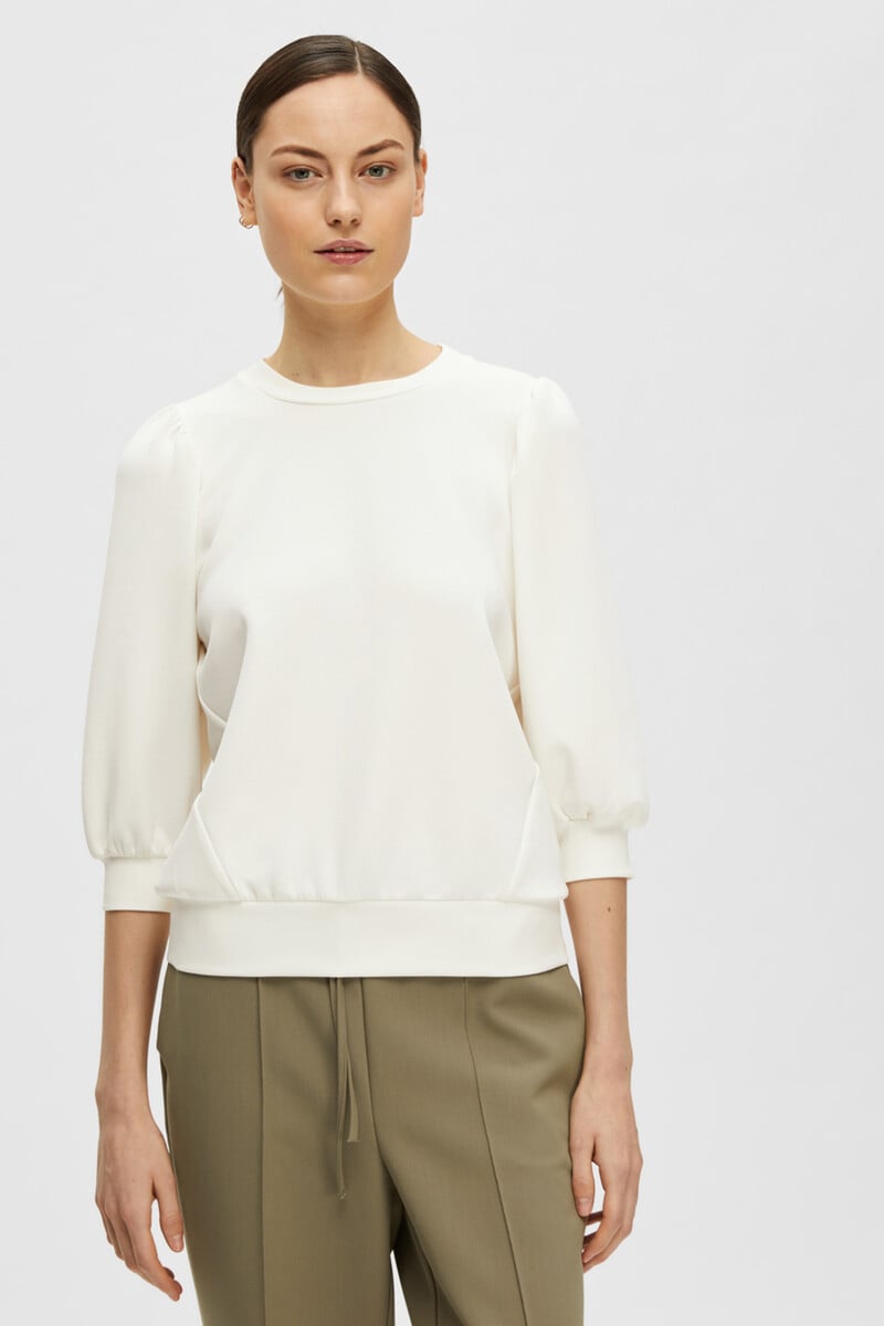 Cortefiel Top Estilo Sudadera Con Manga Abullonada Confeccionado Con TENCEL