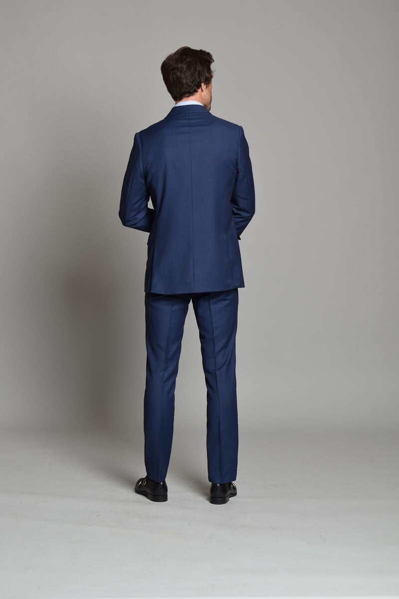 Cortefiel Traje Ojo De Perdiz Azul British Collection