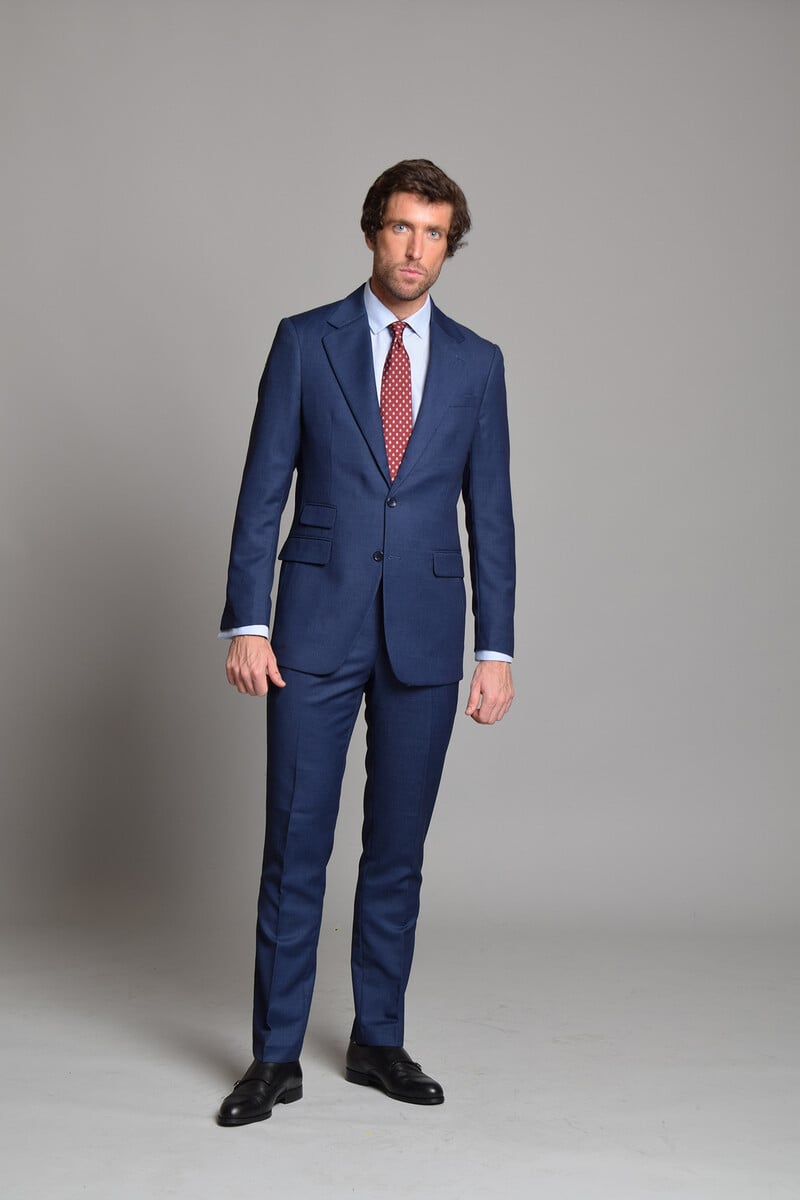 Cortefiel Traje Ojo de Perdiz Azul British Collection