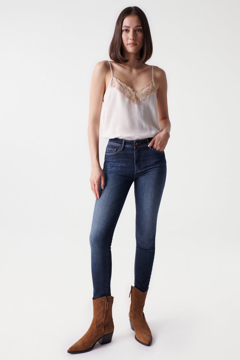 Cortefiel Vaqueros Destiny Push Up Skinny Con Lavado Oscuro
