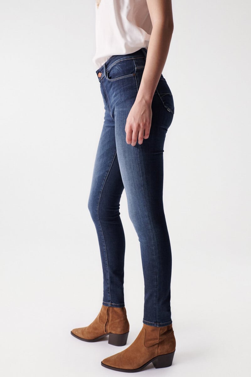 Cortefiel Vaqueros Destiny Push Up Skinny Con Lavado Oscuro
