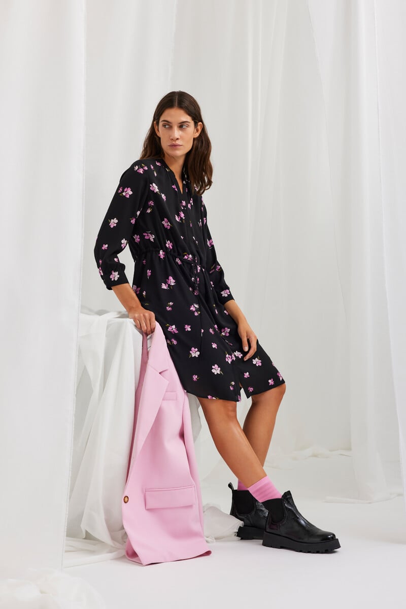 Cortefiel Vestido camisero de manga larga confeccionado con materiales reciclados