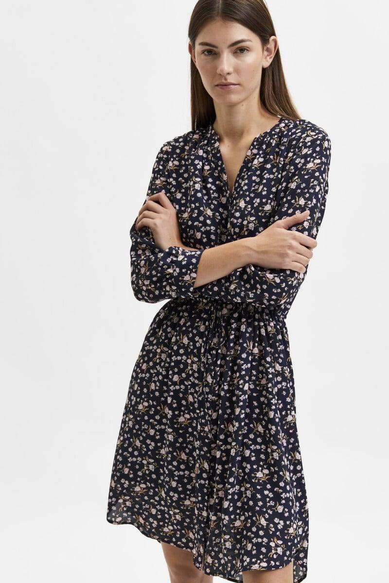 Cortefiel Vestido camisero de manga larga confeccionado con materiales reciclados