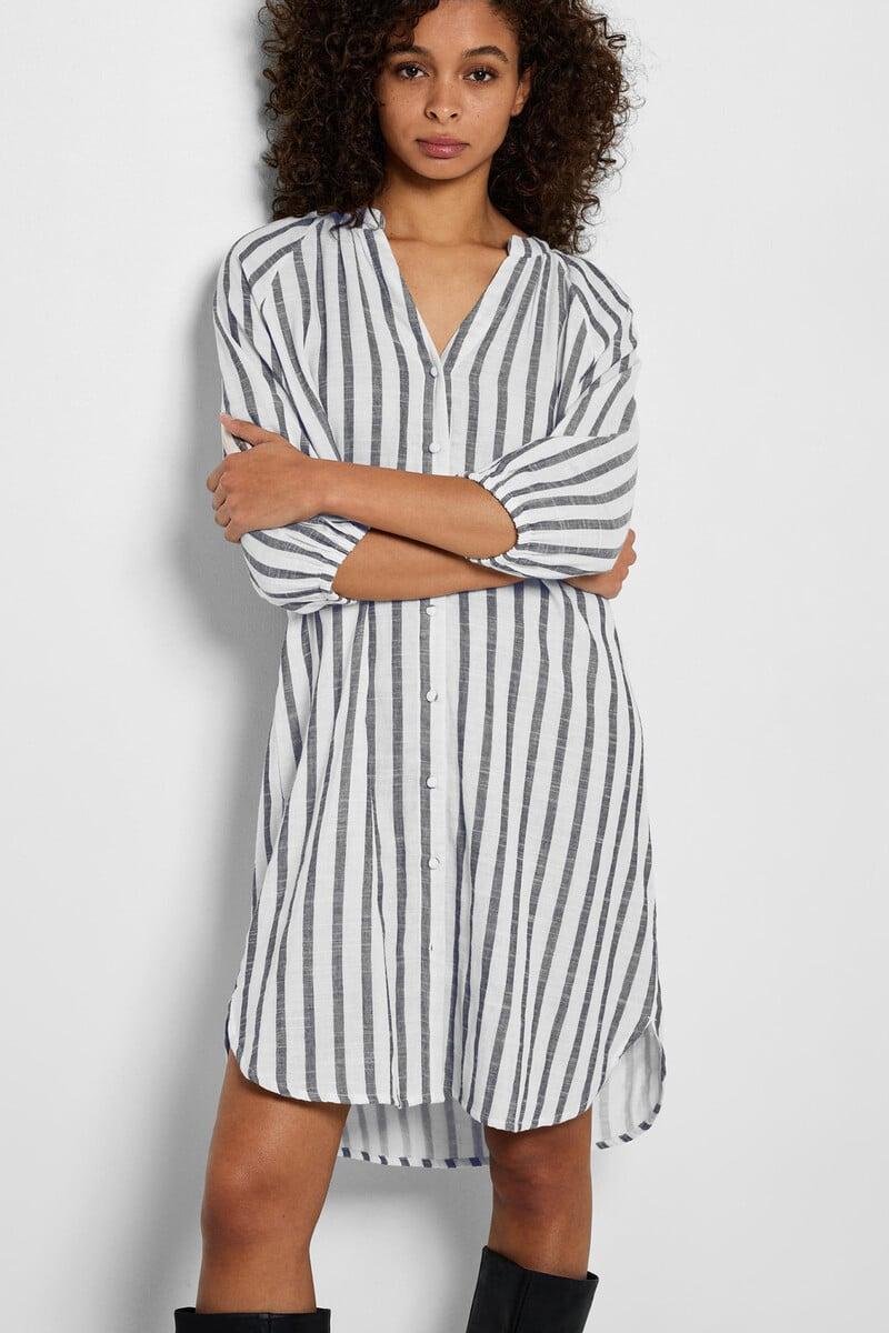 Cortefiel Vestido Camisero Regular Fit Confeccionado 100% Con Algodón Orgánico