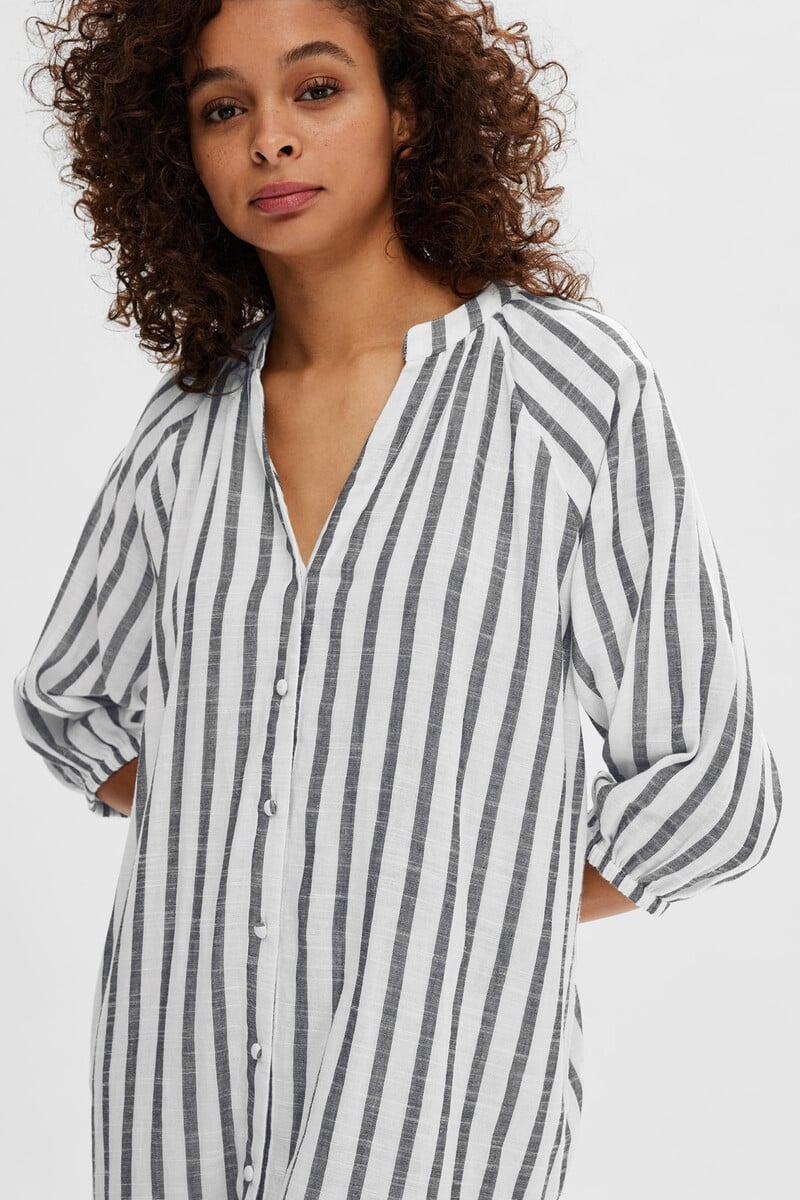 Cortefiel Vestido Camisero Regular Fit Confeccionado 100% Con Algodón Orgánico