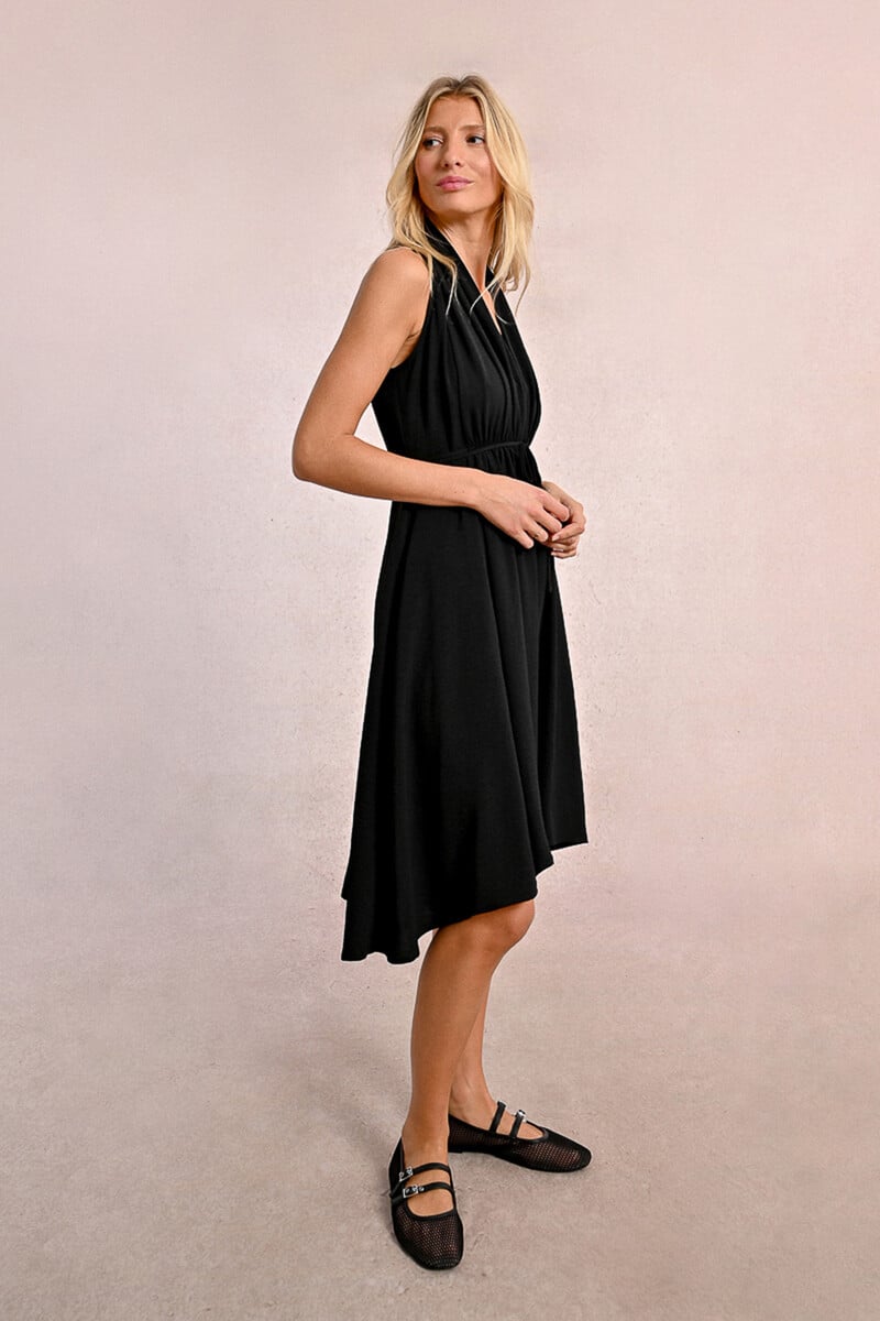 Cortefiel Vestido Corto Con Escote Halter Asimétrico