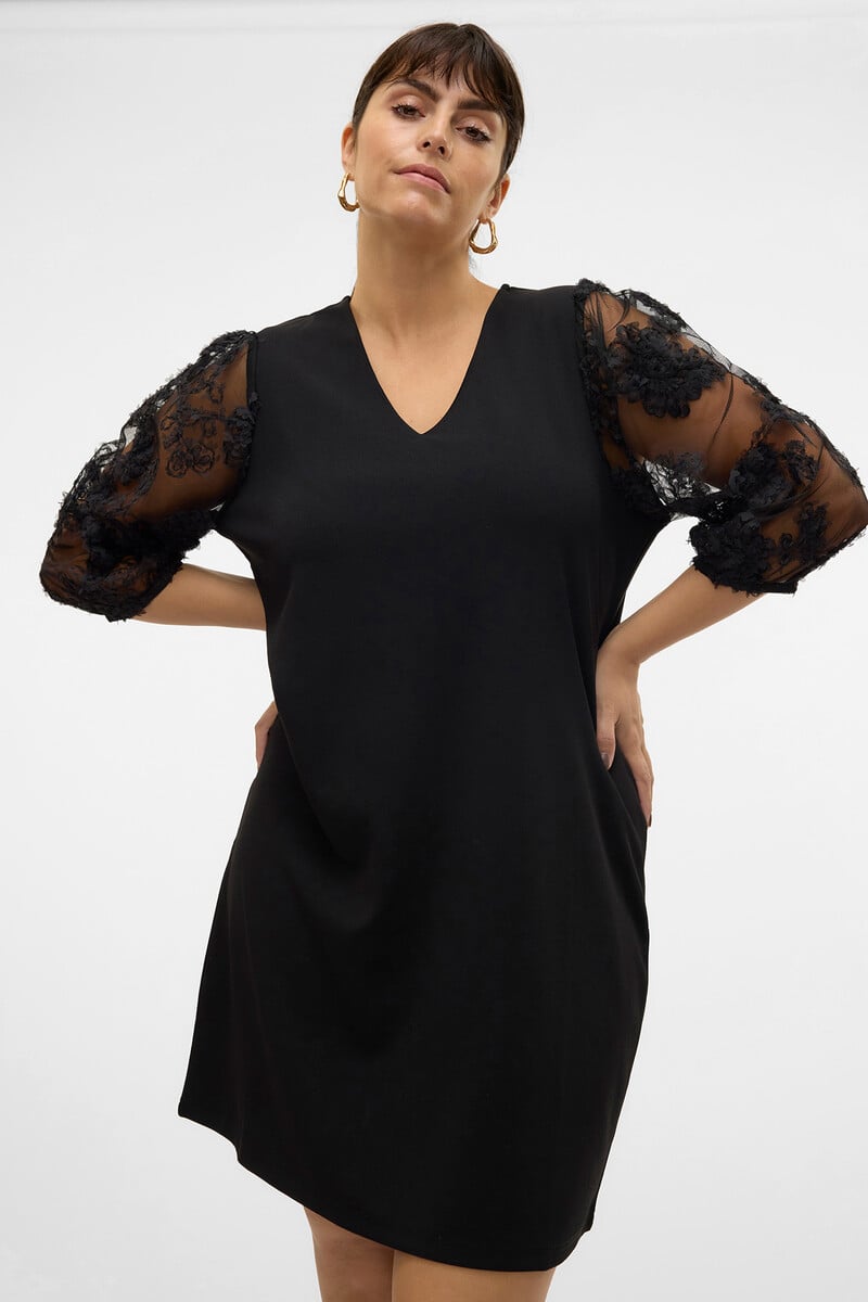 Cortefiel Vestido corto de manga larga talla grande