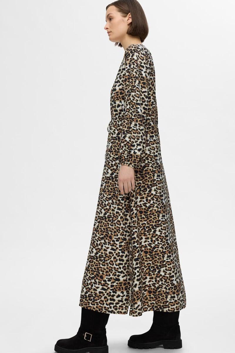 Cortefiel Vestido De Leopardo Largo Confeccionado Con Lenzing ECOVERO