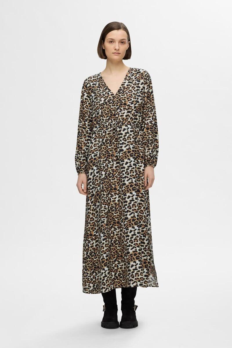Cortefiel Vestido de leopardo largo confeccionado con Lenzing ECOVERO