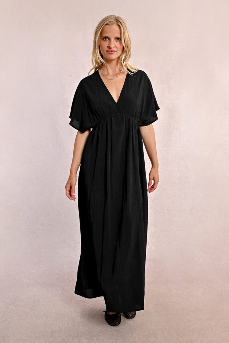 Cortefiel Vestido largo de manga corta con estampado