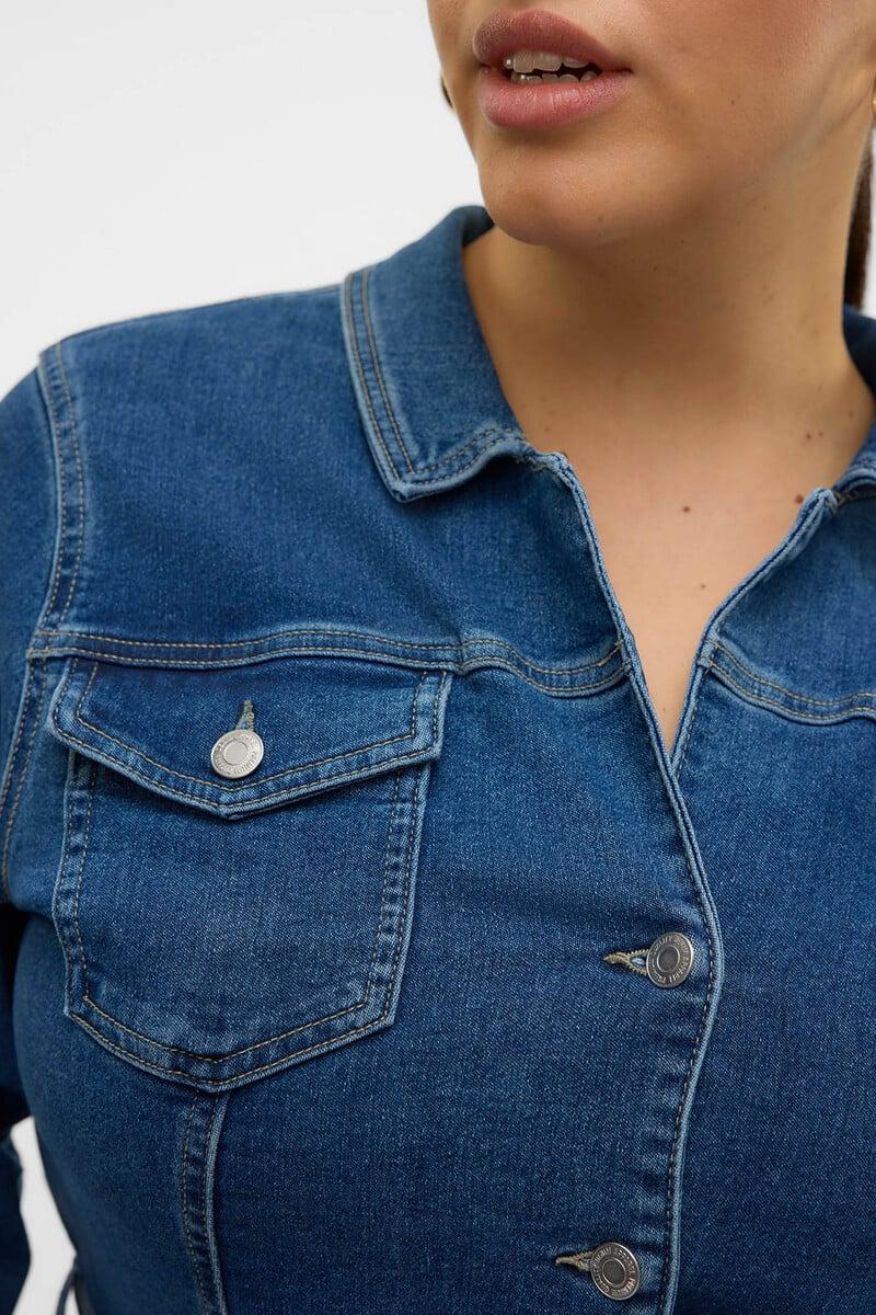 Cortefiel Vestido Midi De Manga Larga Denim Talla Grande