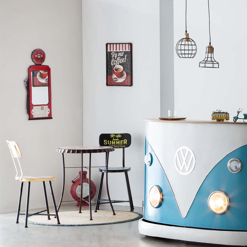 Creaciones Meng MUEBLE - SILLAS - Silla De Metal Azul