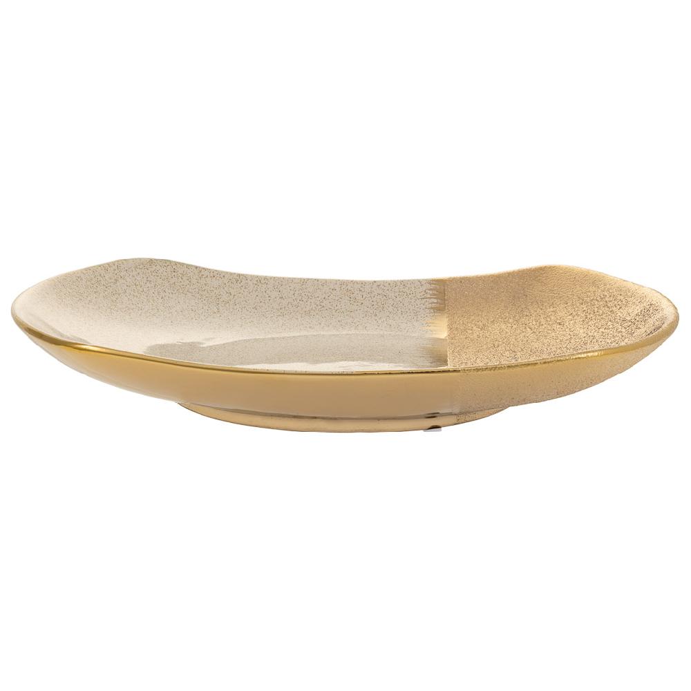 Creaciones Meng DECORACION - BANDEJAS DECORATIVAS - Centro De Mesa De Ceramica Oro