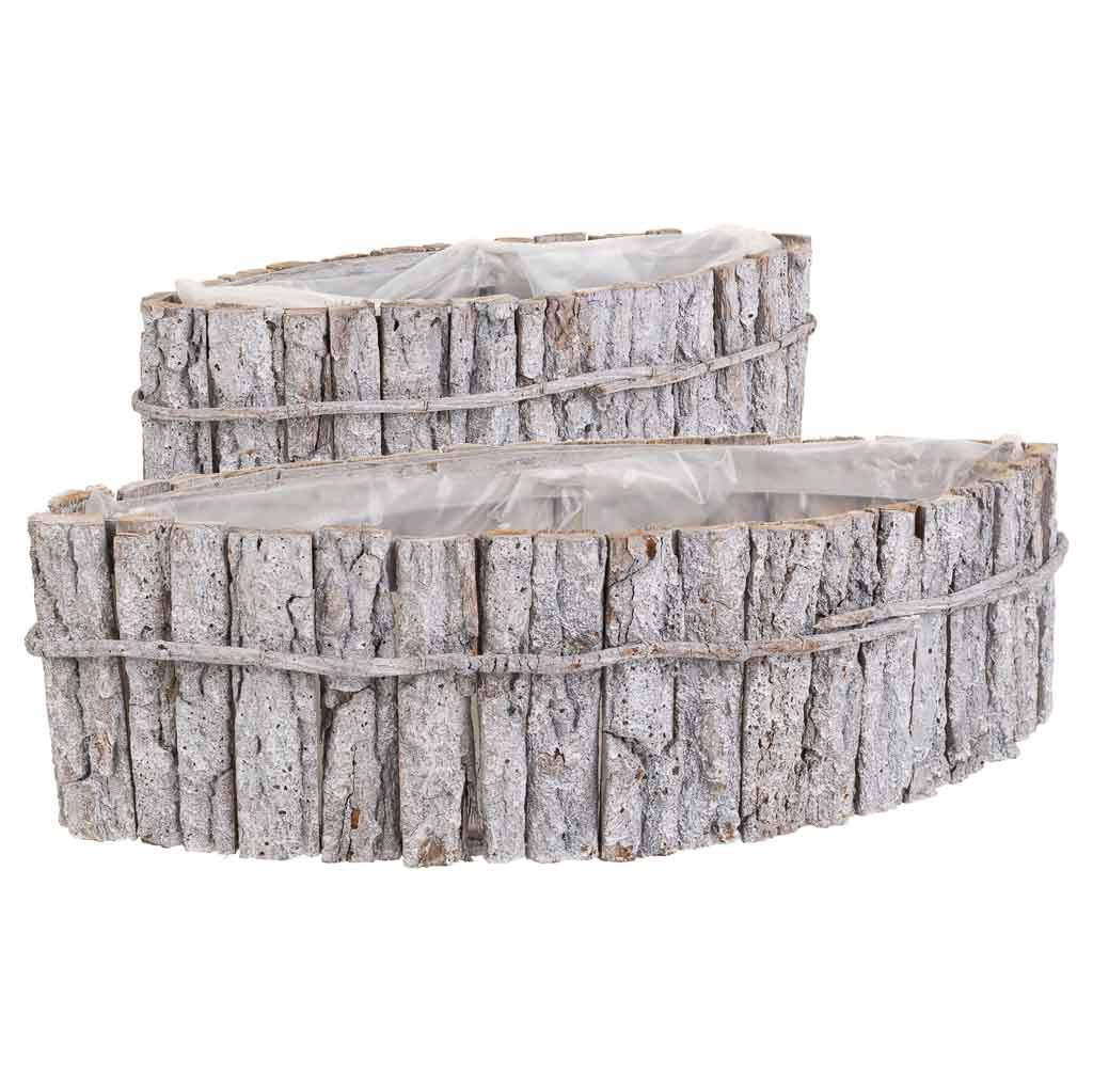 Creaciones meng DECORACION - BANDEJAS DECORATIVAS - centro de mesa de madera marron set 2 pzas