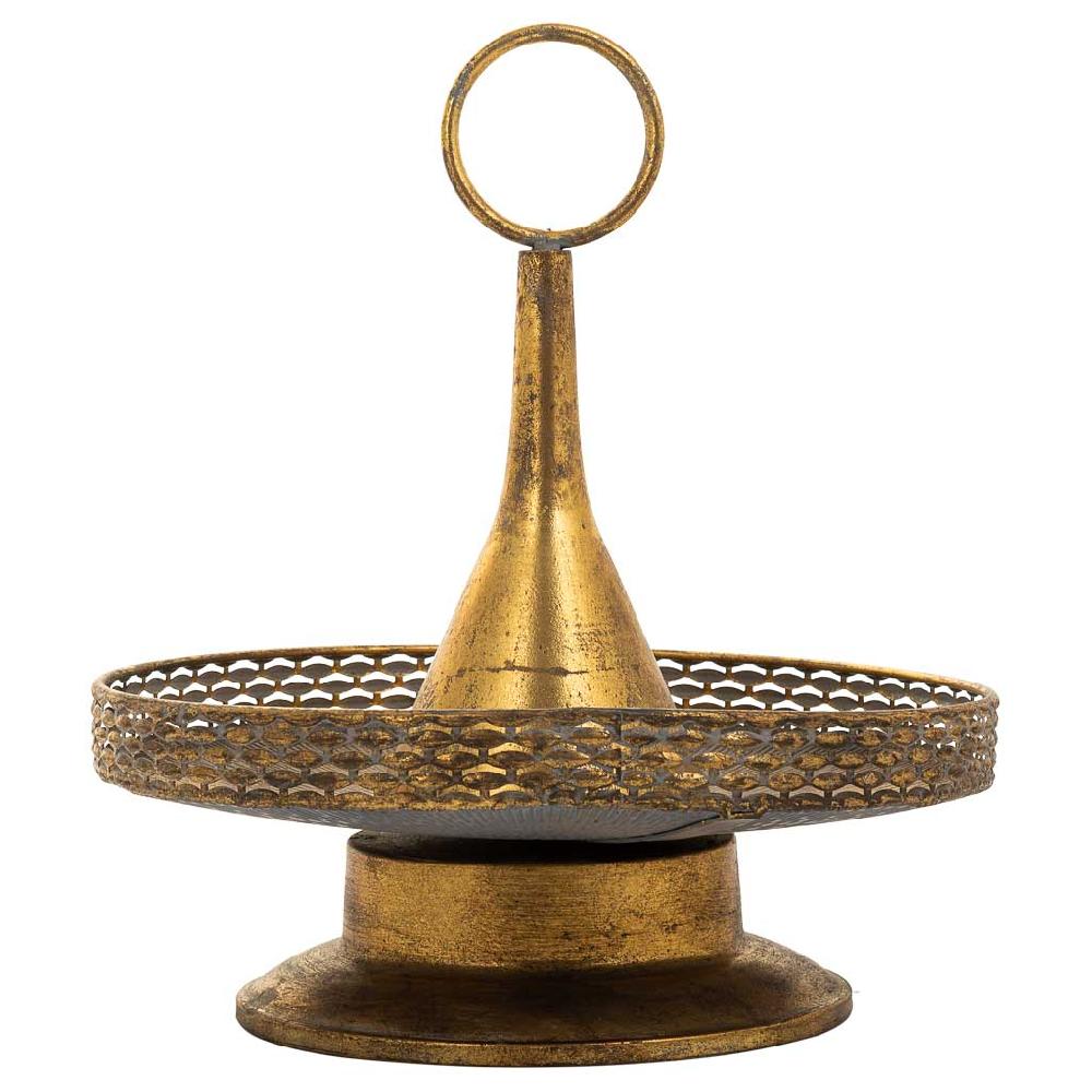 Creaciones Meng DECORACION - BANDEJAS DECORATIVAS - Centro Mesa De Metal Dorado