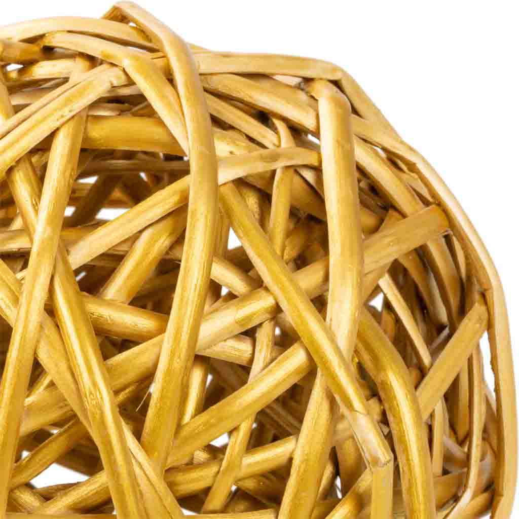 Creaciones Meng DECORACION - BURI CANYAS MIMBRE FLOR - Bola Decoracion De Mimbre Dorado