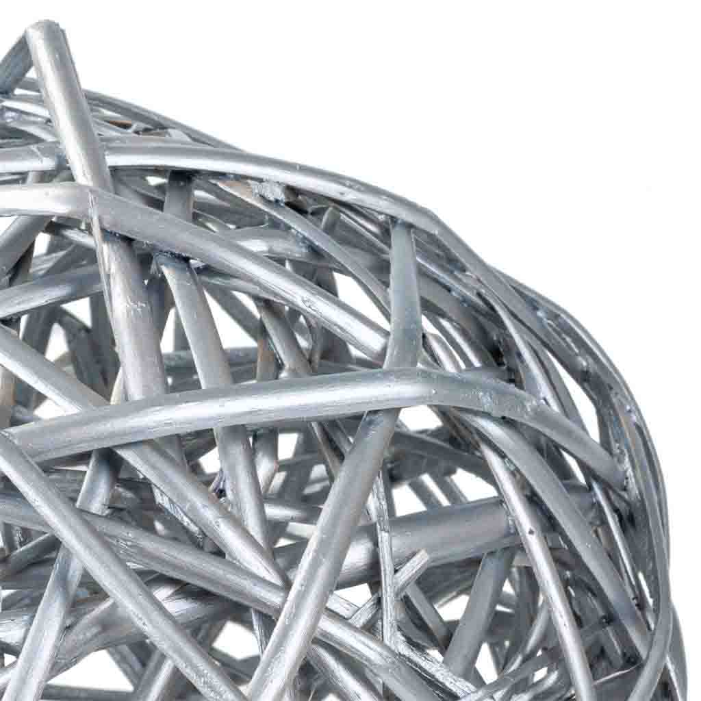 Creaciones Meng DECORACION - BURI CANYAS MIMBRE FLOR - Bola Decoracion De Mimbre Plata