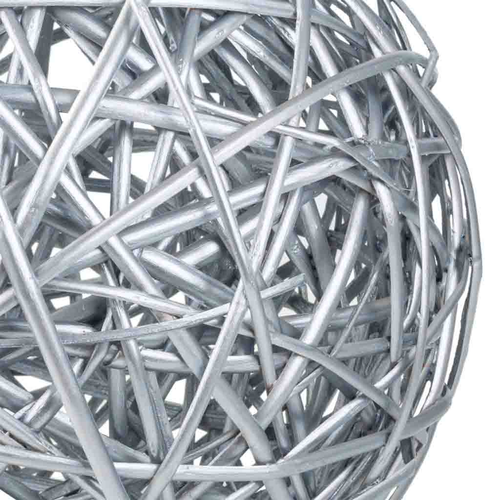Creaciones Meng DECORACION - BURI CANYAS MIMBRE FLOR - Bola Decoracion De Mimbre Plata