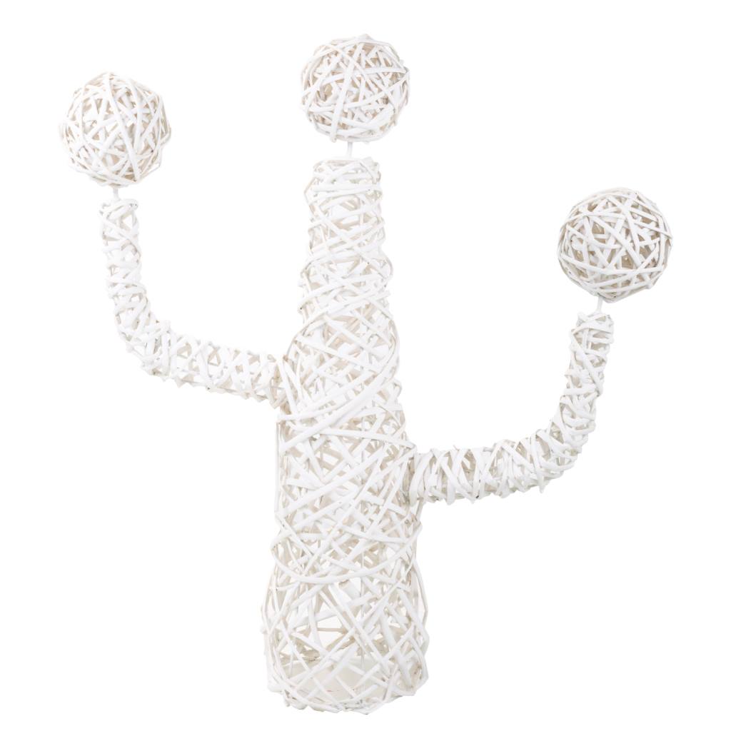 Creaciones Meng DECORACION - BURI CANYAS MIMBRE FLOR - Cactus Decoracion De Mimbre Blanco