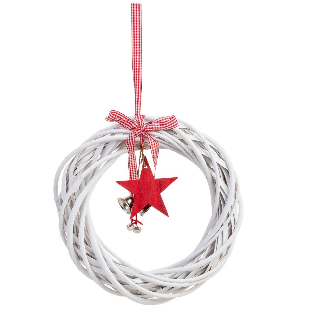 Creaciones Meng DECORACION - BURI CANYAS MIMBRE FLOR - Corona Decor Acion De Mimbre Para Colgar