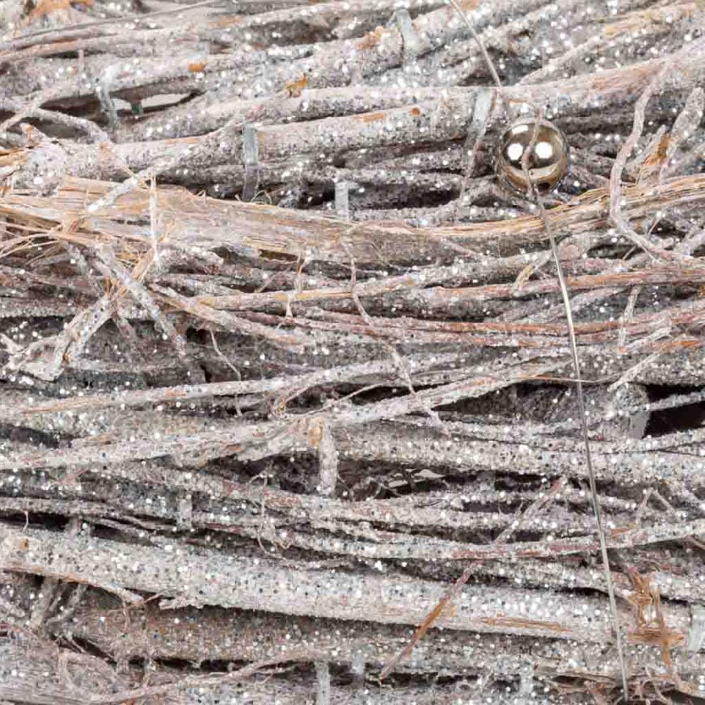 Creaciones Meng DECORACION - BURI CANYAS MIMBRE FLOR - Corona Decoracion Plata