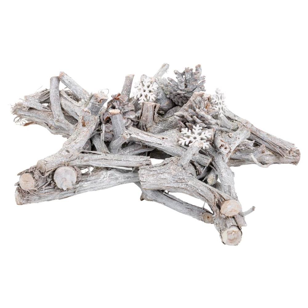 Creaciones Meng DECORACION - BURI CANYAS MIMBRE FLOR - Estrella Decoracion Plata