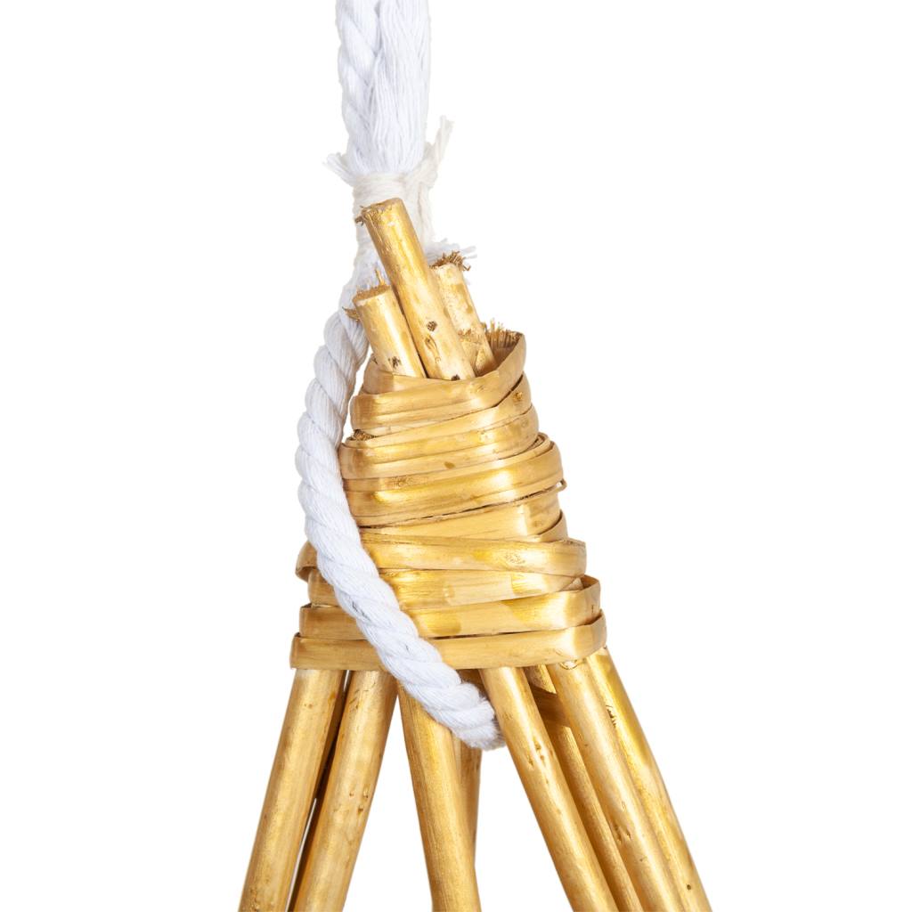 Creaciones Meng DECORACION - BURI CANYAS MIMBRE FLOR - Estrella Decoracion De Mimbre Dorada