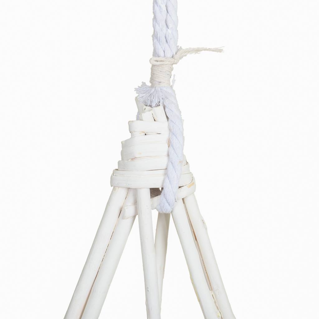 Creaciones Meng DECORACION - BURI CANYAS MIMBRE FLOR - Estrella Decoracion De Mimbre Blanca