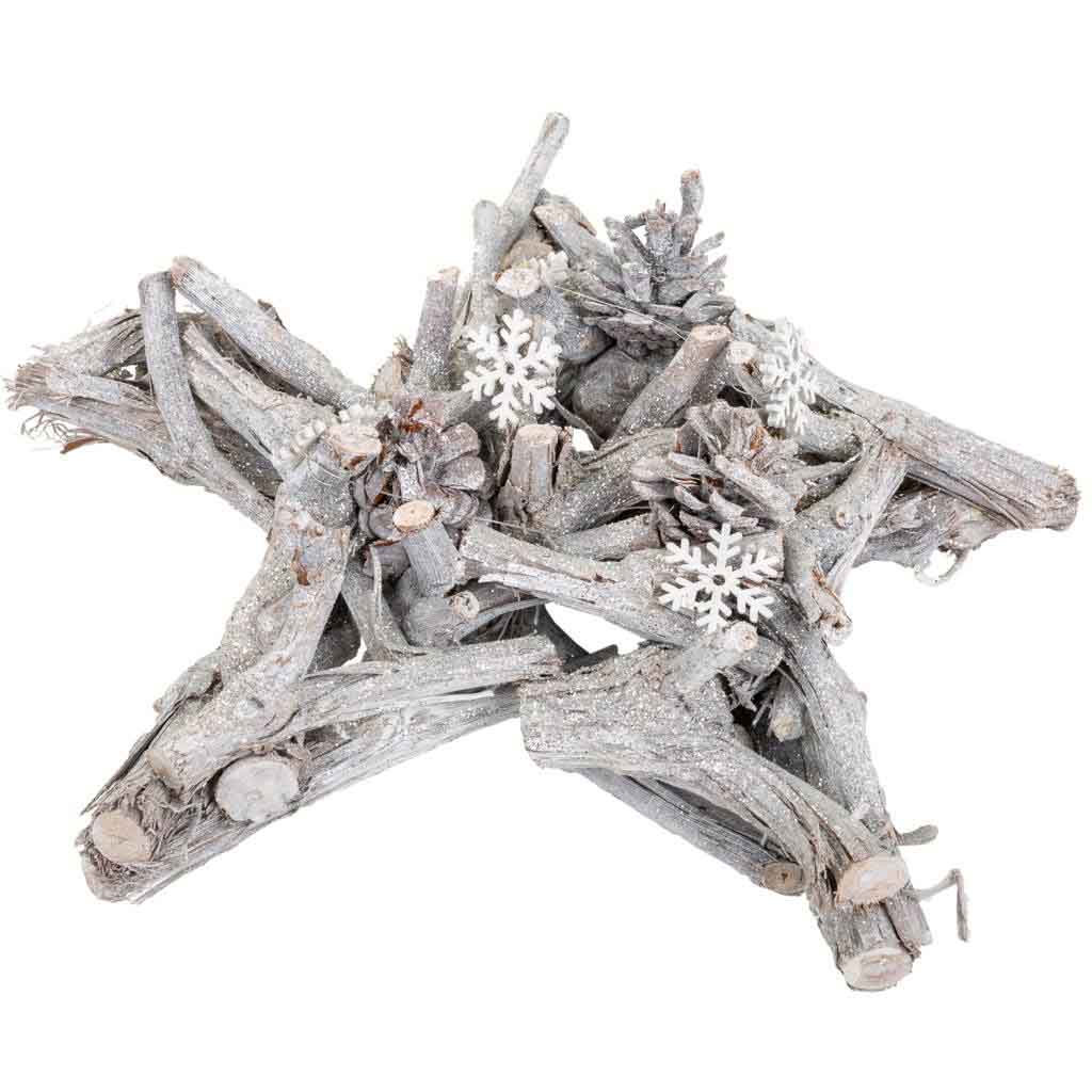 Creaciones meng DECORACION - BURI CANYAS MIMBRE FLOR - estrella decoracion plata