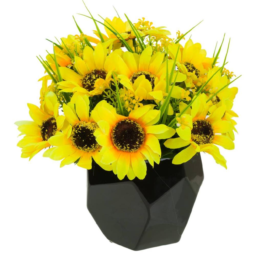 Creaciones meng DECORACION - BURI CANYAS MIMBRE FLOR - jarron de ceramica con ramo de flores