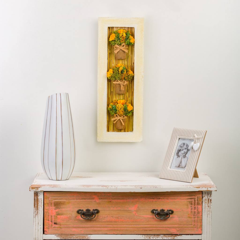 Creaciones Meng DECORACION - BURI CANYAS MIMBRE FLOR - Mural De Macetas Flores Secas