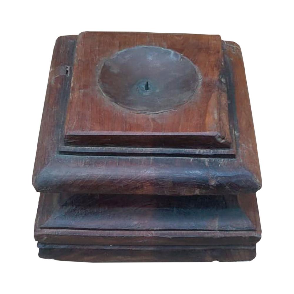 Creaciones Meng DECORACION - CANDELABROS - Candelabro De Madera Acabado Artesanal Marron