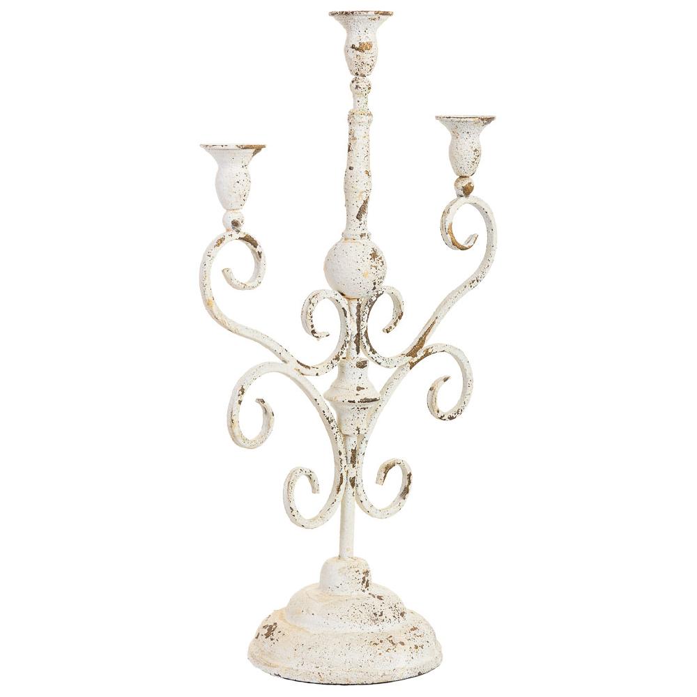 Creaciones meng DECORACION - CANDELABROS - candelabro de metal para 3 velas acabado envejecido