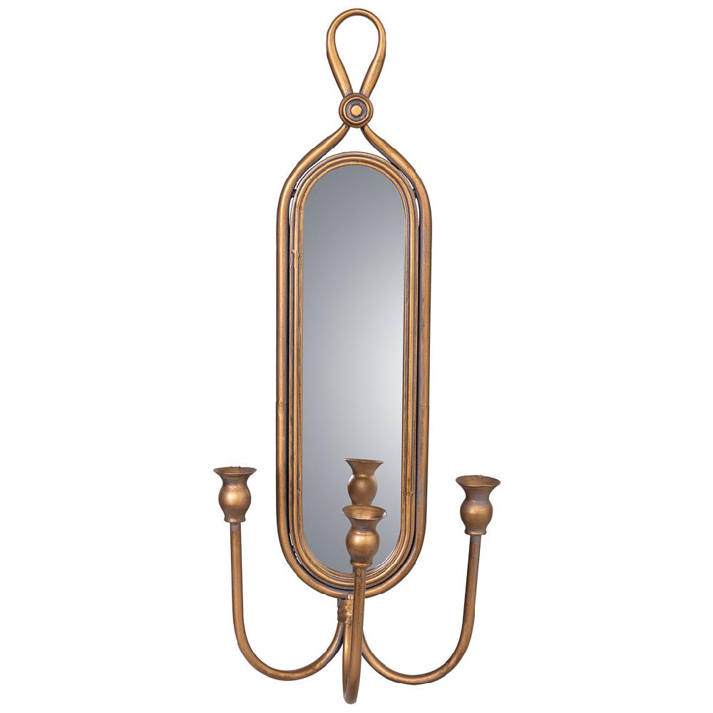 Creaciones Meng DECORACION - CANDELABROS - Kit Candelabro De Pared De Metal Envejecido Dorado