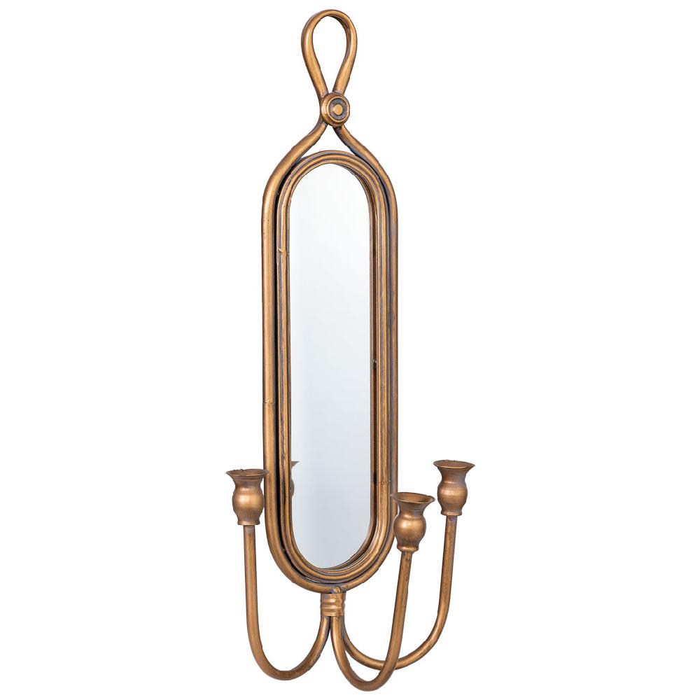 Creaciones meng DECORACION - CANDELABROS - kit candelabro de pared de metal envejecido dorado