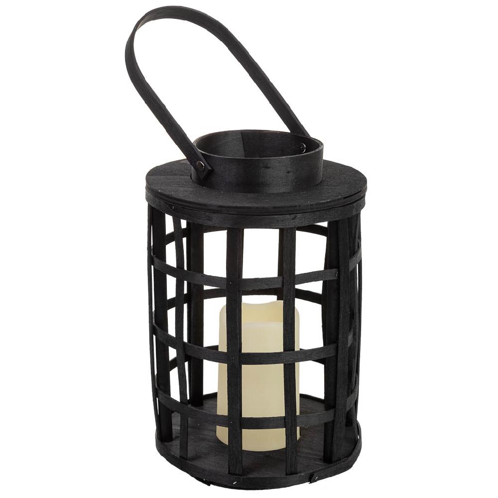 Creaciones meng DECORACION - FAROLES - farol de bambu y madera con vela a pilas