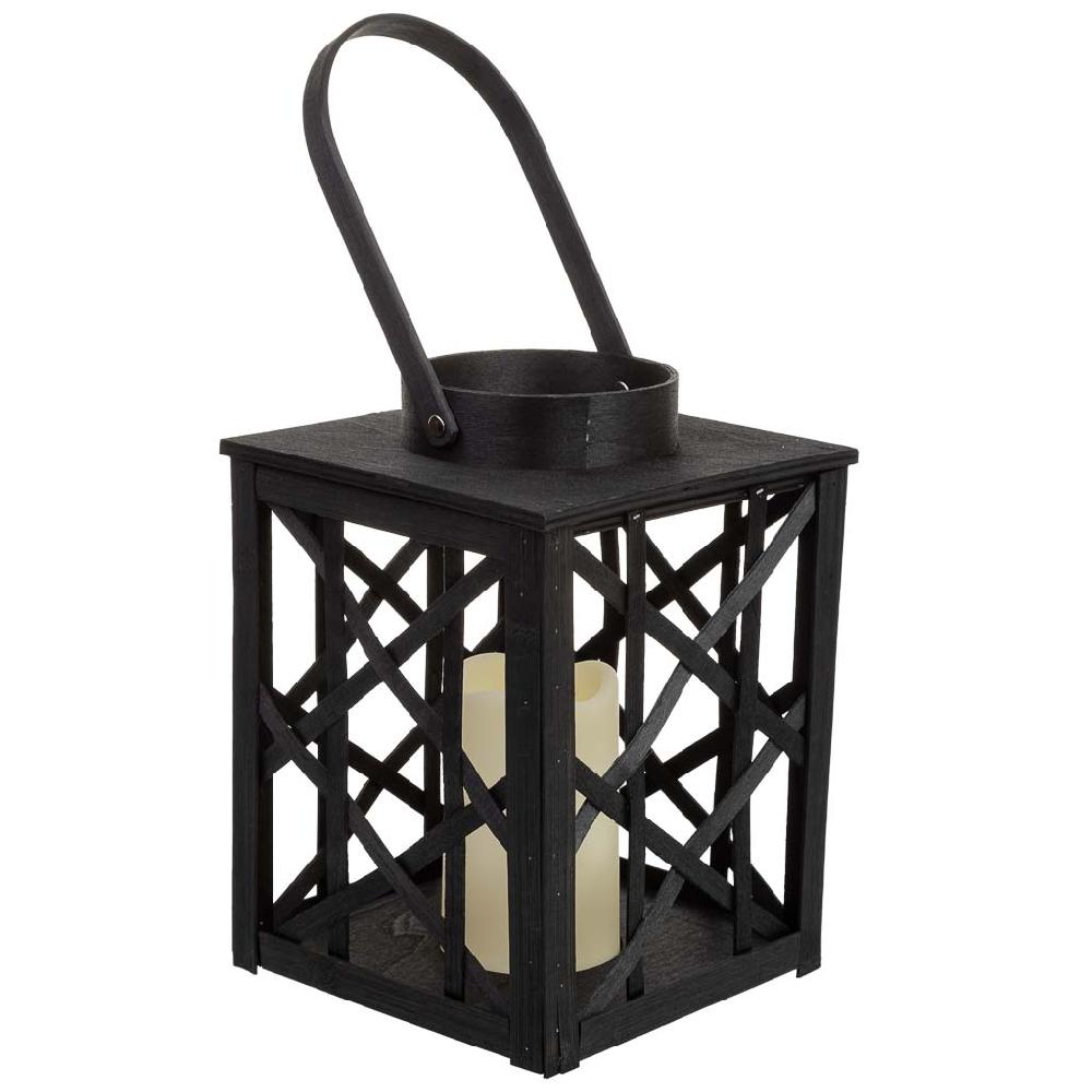 Creaciones meng DECORACION - FAROLES - farol de bambu y madera con vela a pilas